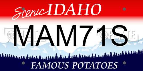 MAM71S Idaho License Plate