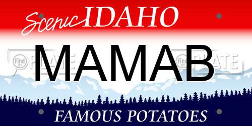 MAMAB Idaho License Plate