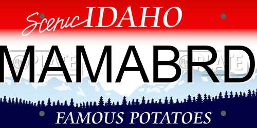 MAMABRD Idaho License Plate