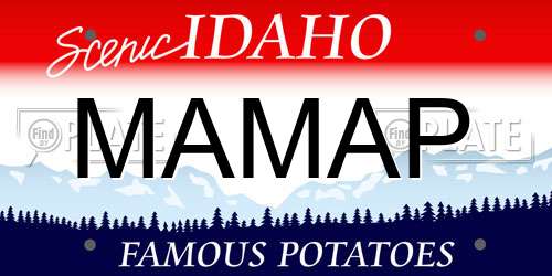 MAMAP Idaho License Plate