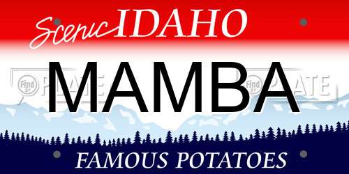 MAMBA Idaho License Plate