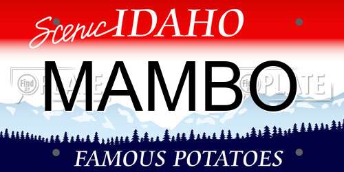 MAMBO Idaho License Plate