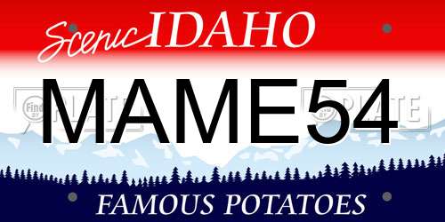 MAME54 Idaho License Plate