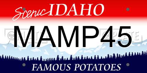MAMP45 Idaho License Plate