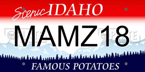 MAMZ18 Idaho License Plate