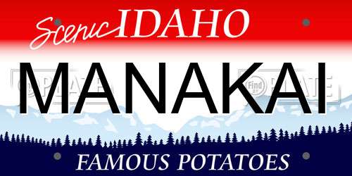 MANAKAI Idaho License Plate