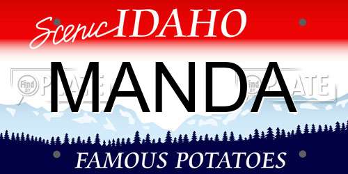 MANDA Idaho License Plate