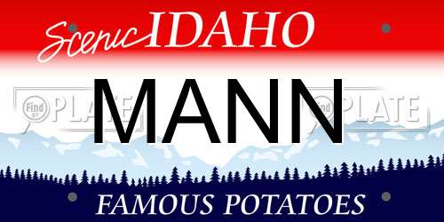 MANN Idaho License Plate