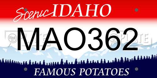 MAO362 Idaho License Plate