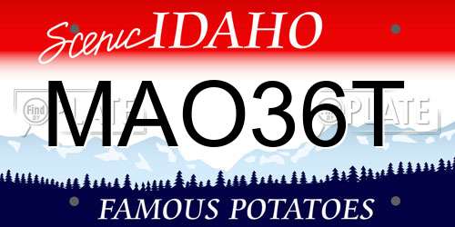 MAO36T Idaho License Plate