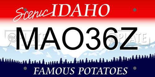 MAO36Z Idaho License Plate
