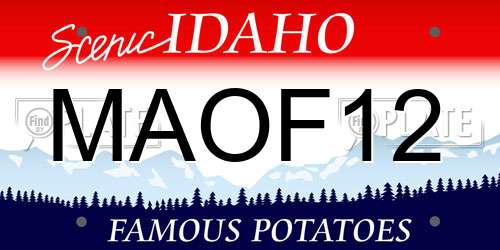 MAOF12 Idaho License Plate