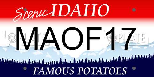 MAOF17 Idaho License Plate