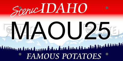 MAOU25 Idaho License Plate