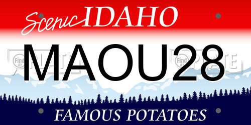 MAOU28 Idaho License Plate