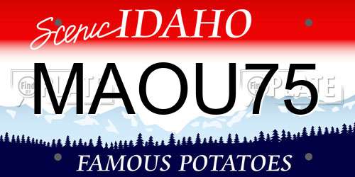 MAOU75 Idaho License Plate