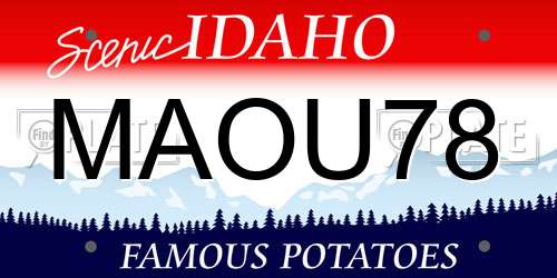 MAOU78 Idaho License Plate