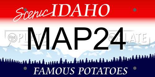 MAP24 Idaho License Plate