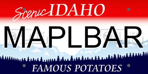 MAPLBAR Idaho License Plate