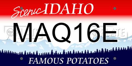 MAQ16E Idaho License Plate