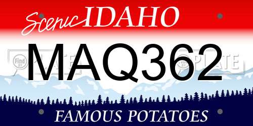 MAQ362 Idaho License Plate