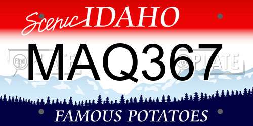 MAQ367 Idaho License Plate