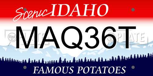 MAQ36T Idaho License Plate
