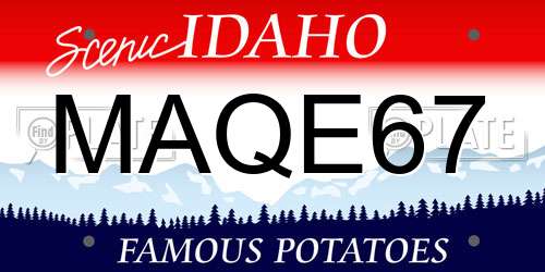 MAQE67 Idaho License Plate