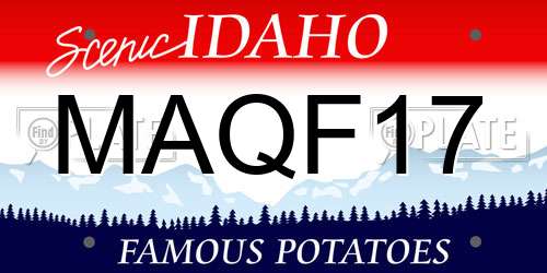 MAQF17 Idaho License Plate