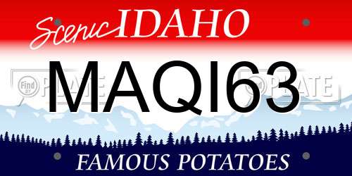 MAQI63 Idaho License Plate