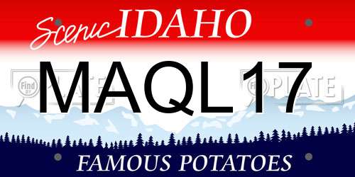 MAQL17 Idaho License Plate