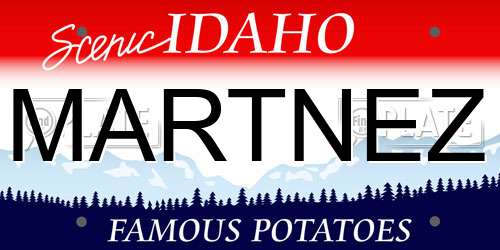 MARTNEZ Idaho License Plate
