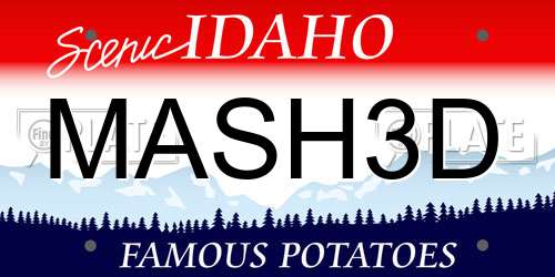 MASH3D Idaho License Plate