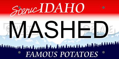 MASHED Idaho License Plate