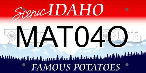 MAT04O Idaho License Plate