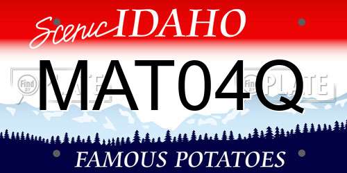 MAT04Q Idaho License Plate