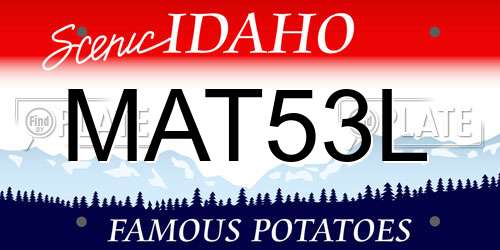 MAT53L Idaho License Plate