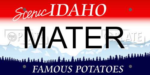 MATER Idaho License Plate