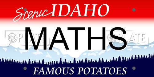 MATHS Idaho License Plate