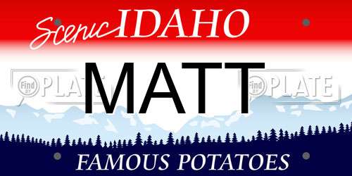 MATT Idaho License Plate