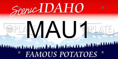 MAU1 Idaho License Plate