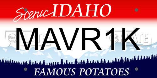 MAVR1K Idaho License Plate