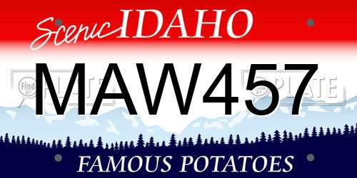 MAW457 Idaho License Plate