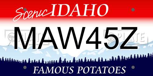 MAW45Z Idaho License Plate