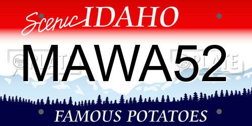 MAWA52 Idaho License Plate