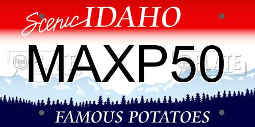 MAXP50 Idaho License Plate