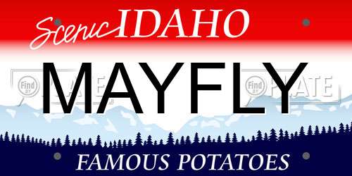 MAYFLY Idaho License Plate