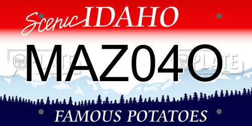 MAZ04O Idaho License Plate