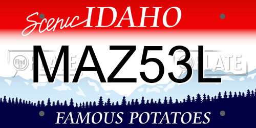 MAZ53L Idaho License Plate