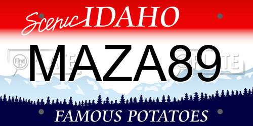 MAZA89 Idaho License Plate